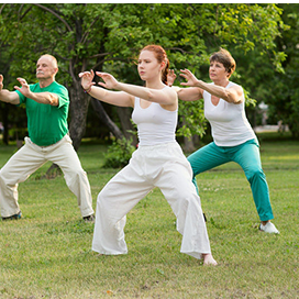 This uses soft, repeating movements with deep, slow breathing. You might sway your arms, turn your body gently, or stand still while focusing on your breath. Many people say it helps them feel more energetic and peaceful.